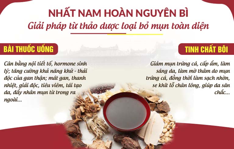 Công dụng của liệu trình xử lý mụn Nhất Nam Hoàn Nguyên Bì