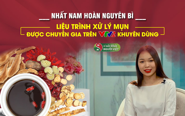 Khách mời chia sẻ cảm nhận và phản hồi tích cực về liệu trình xử lý mụn Nhất Nam Hoàn Nguyên Bì trên sóng VTV2