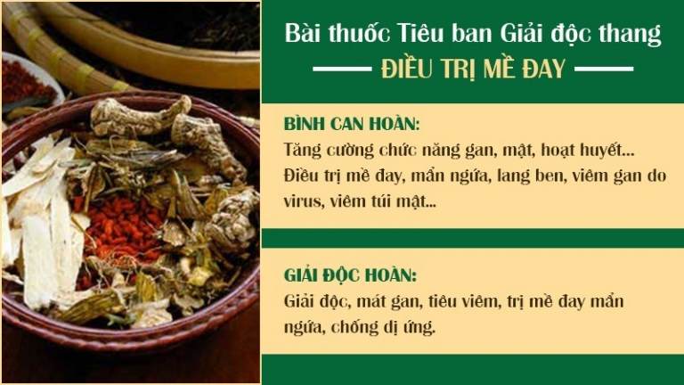 Tiêu ban giải độc thang đi sâu vào điều trị tận gốc mề đay với 2 bài thuốc nhỏ