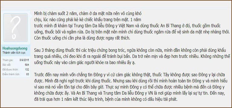 Phản hồi của bệnh nhân về bài thuốc An Bì Thang