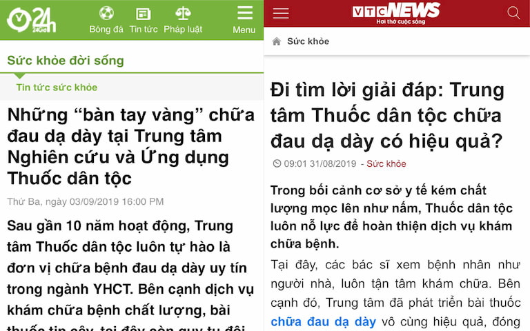 Những bài báo nói về hiệu quả điều trị dạ dày bằng Sơ can Bình vị tán tại Thuốc dân tộc