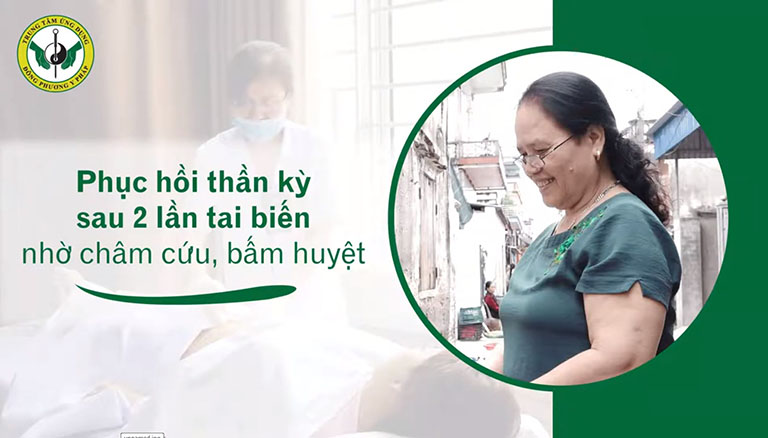 Cô Đoàn Thị Miên thực hiện trị liệu tại trung tâm