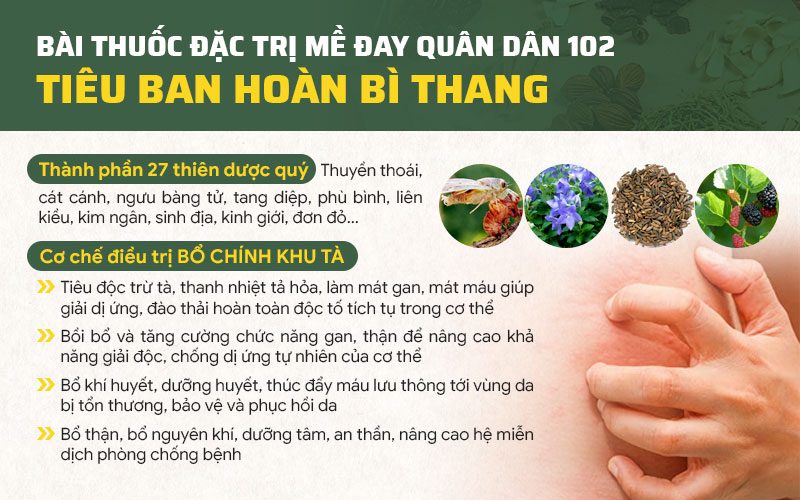 Tiêu ban hoàn bì thang là bài thuốc điều trị mề đay ở trẻ nhỏ an toàn, hiệu quả cao