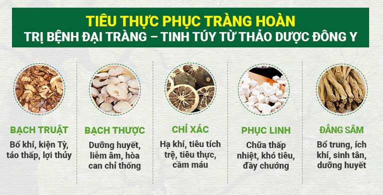 Thành phần trong bài thuốc Tiêu thực Phục tràng hoàn