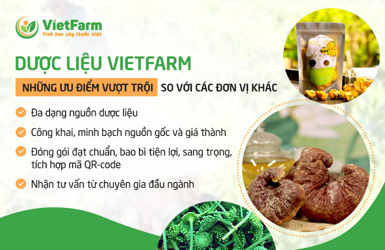 Dược liệu Vietfarm sở hữu những ưu điểm vượt trội