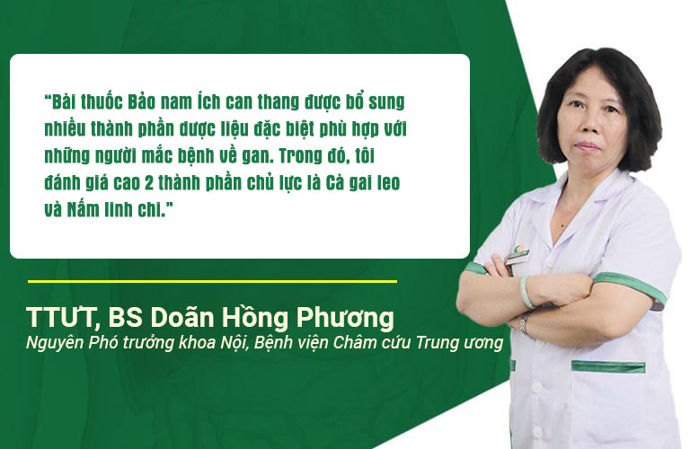 Bác sĩ Doãn Hồng Phương đánh giá cao cách sử dụng dược liệu trong Bảo nam Ích can thang