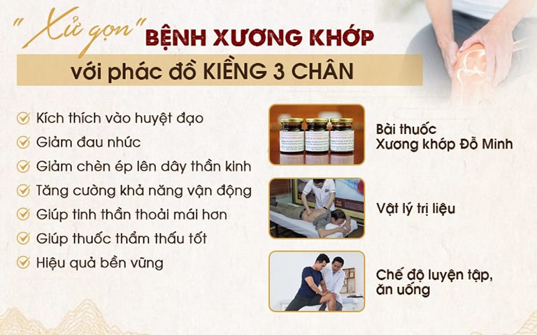 Phác đồ kiềng 3 chân giúp xử lý bệnh xương khớp toàn diện từ trong ra ngoài