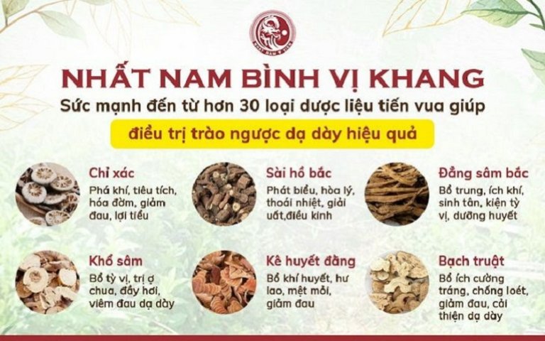 Thành phần dược liệu sạch của Nhất Nam Bình Vị Khang